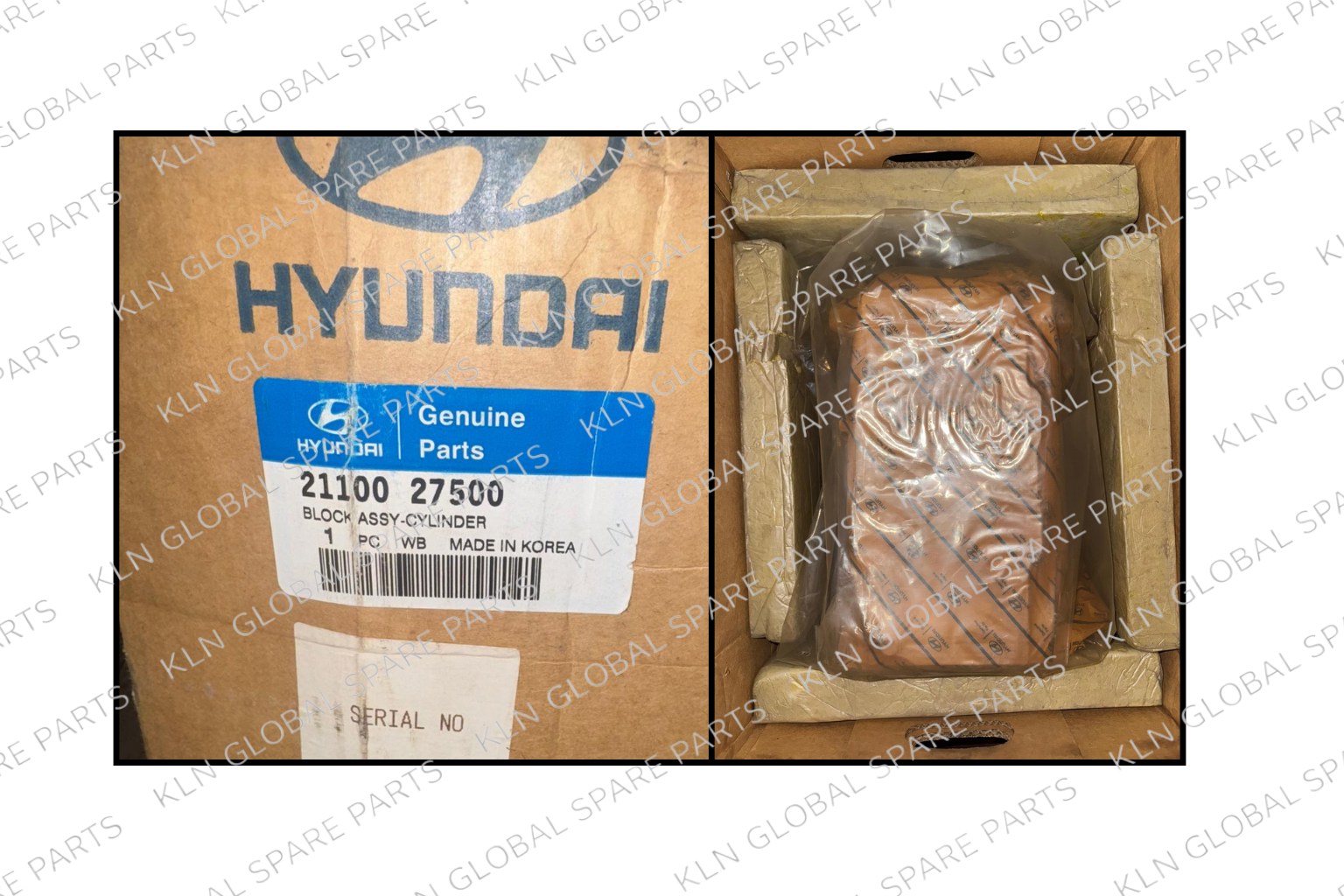 Engine Cylinder Block Bare for Hyundai Accent Admire 1.5 CRDi (3-Cylinder D3EA)