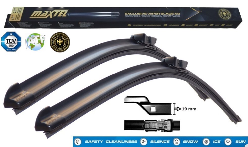 Banana Type Wiper Blade Set (24" + 16") for Fiat Doblo, Ford Kuga I & Opel Combo // 90051
